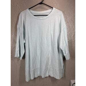Pure Jill J.Jill‎ Hemp Cotton Knit Seamed Tunic Light Blue Petite Size Small PS